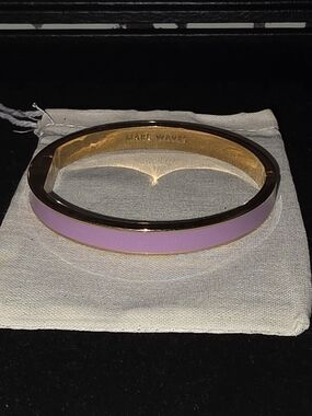 kate spade Gold and Lavender "Make Waves" Enamel Bangle Bracelet